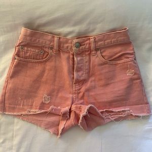 Free People pink jean shorts